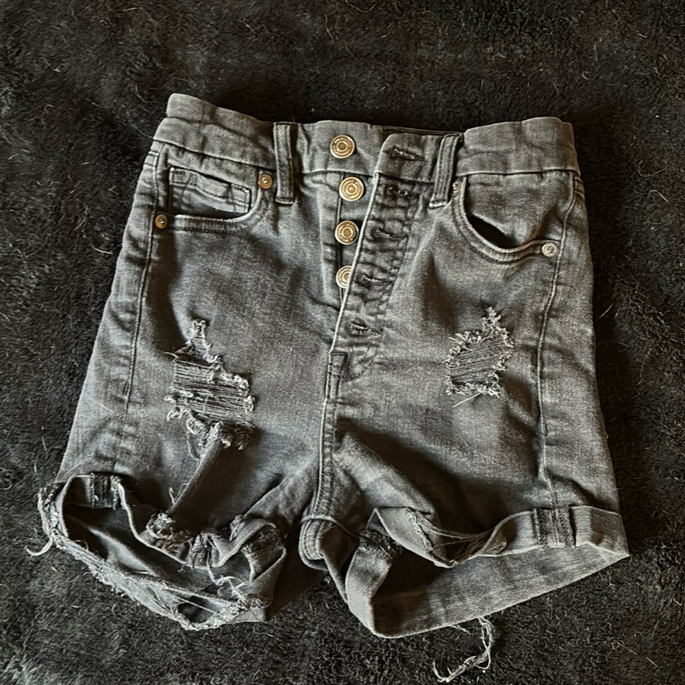 Aeropostale Super High Rise Curvy Black Shorts, Size 0